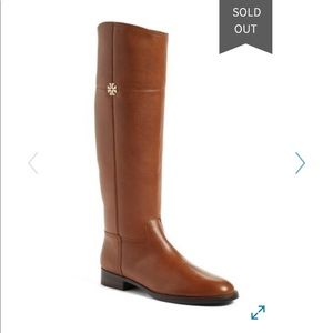Tory Burch Tall Leather Riding Boots Wide Shaft